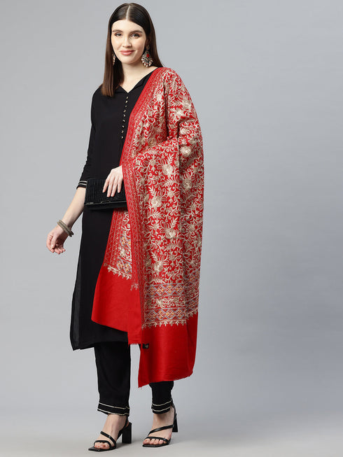 Women's Aari Embroidery Wool Shawl